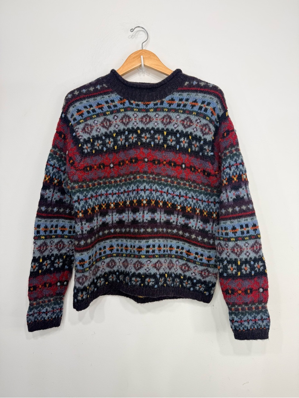 Croft & Barrow Blue Nordic Scandinavian Wool Blend Pullover Vintage Ski Sweater